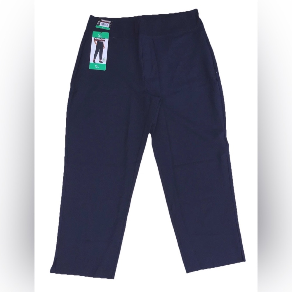 Kirkland Signature Women’s XL Blue Ankle Pants Side Seam Zipper Pockets Workwear
